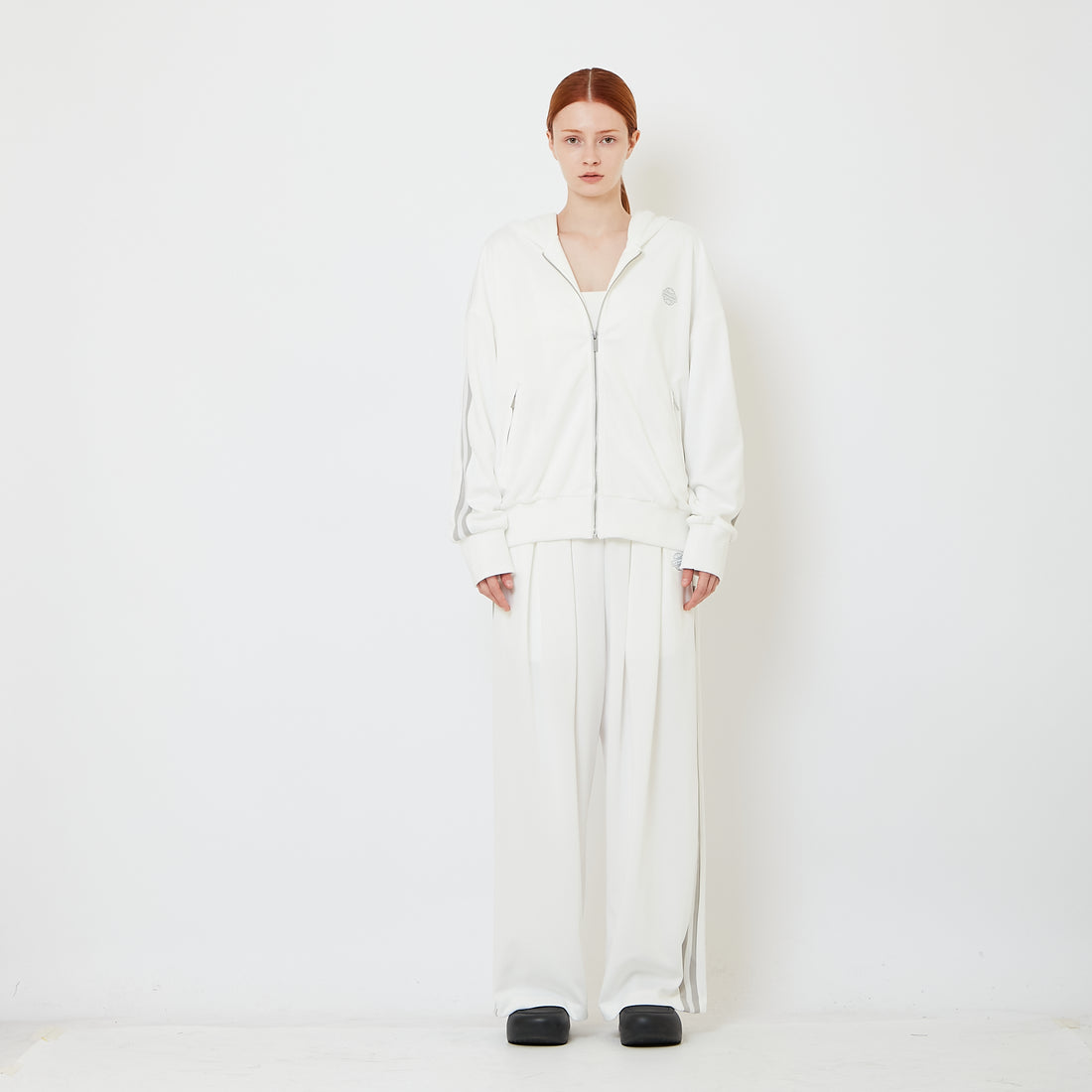 Genderless Pleated Track Pants - Off White - SW2606145A