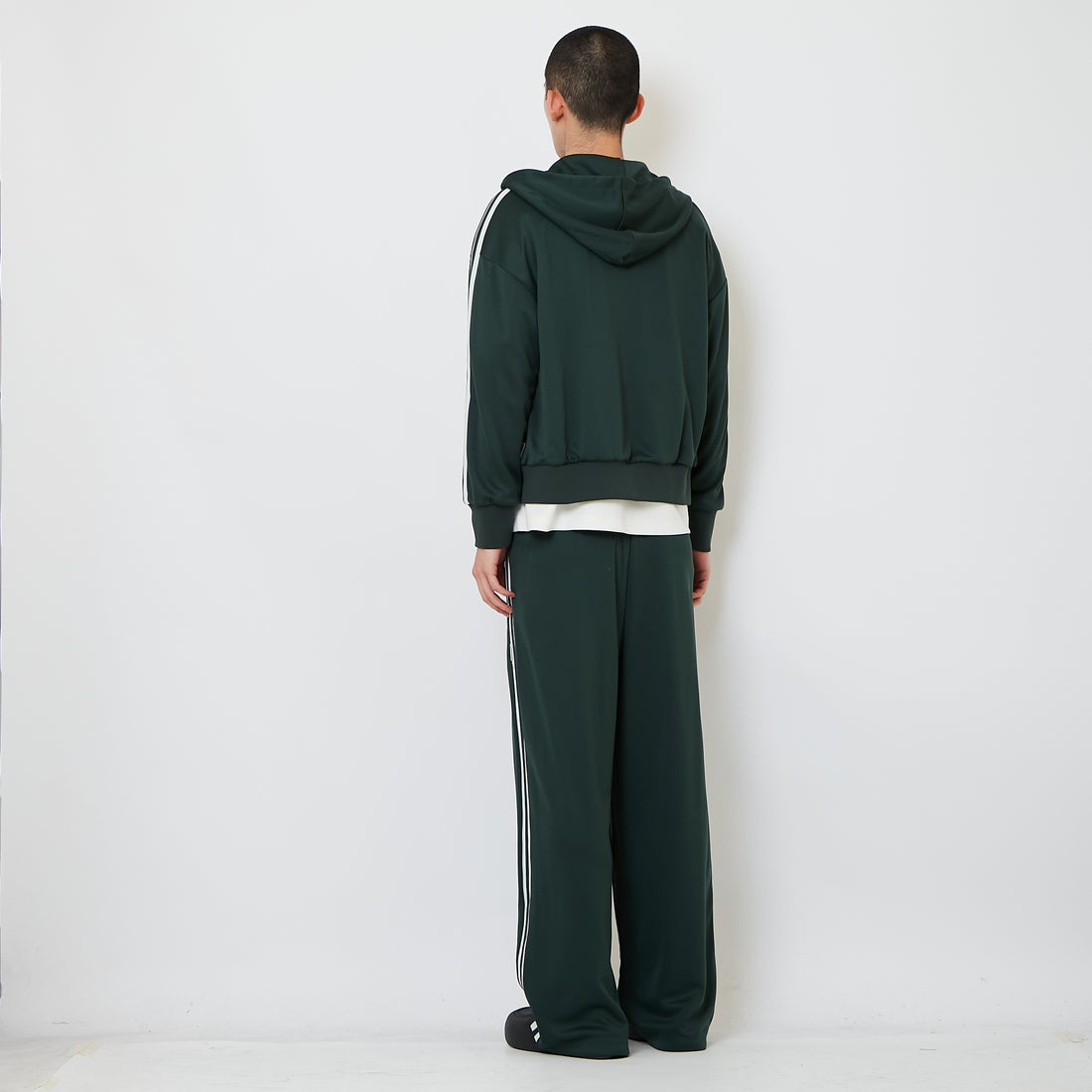 Genderless Pleated Track Pants - Dark Green - SW2606145B