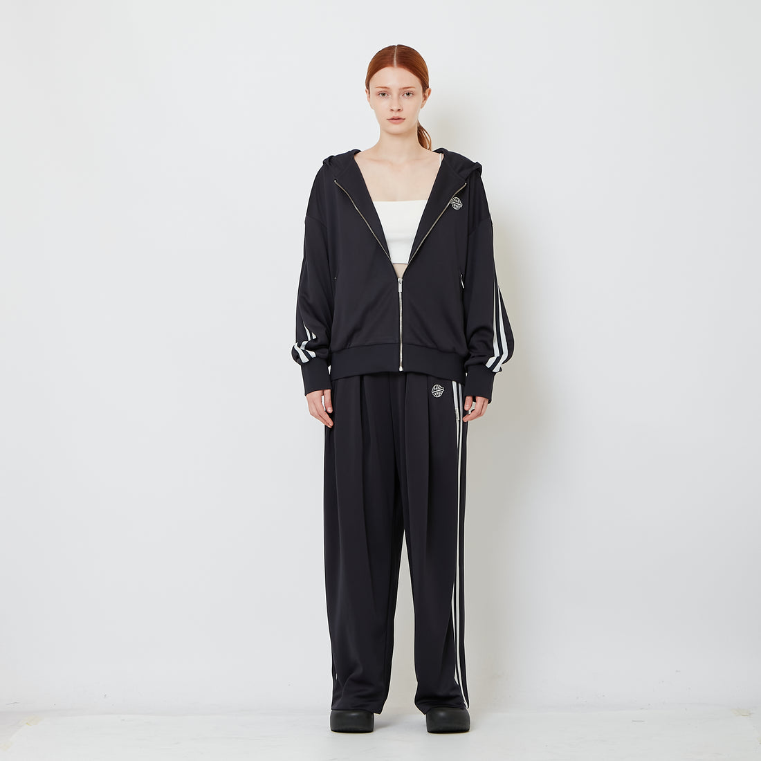 Genderless Pleated Track Pants - Navy - SW2606145C