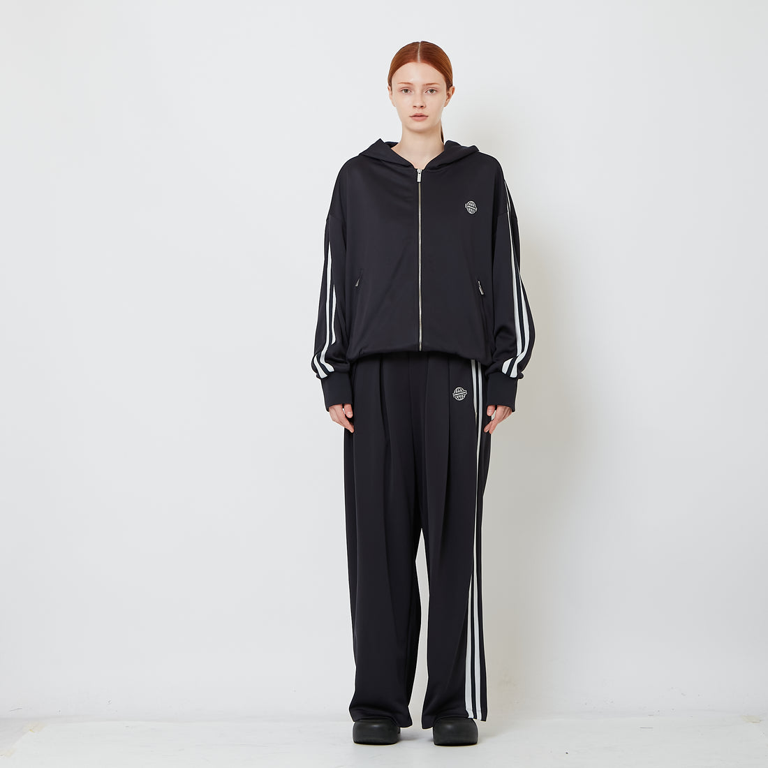Genderless Pleated Track Pants - Navy - SW2606145C