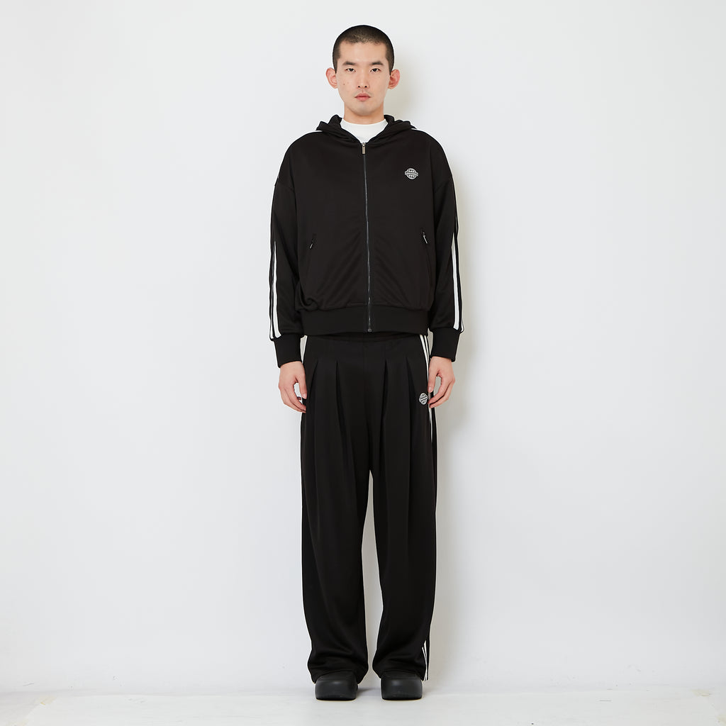 Genderless Pleated Track Pants - Black - SW2606145D