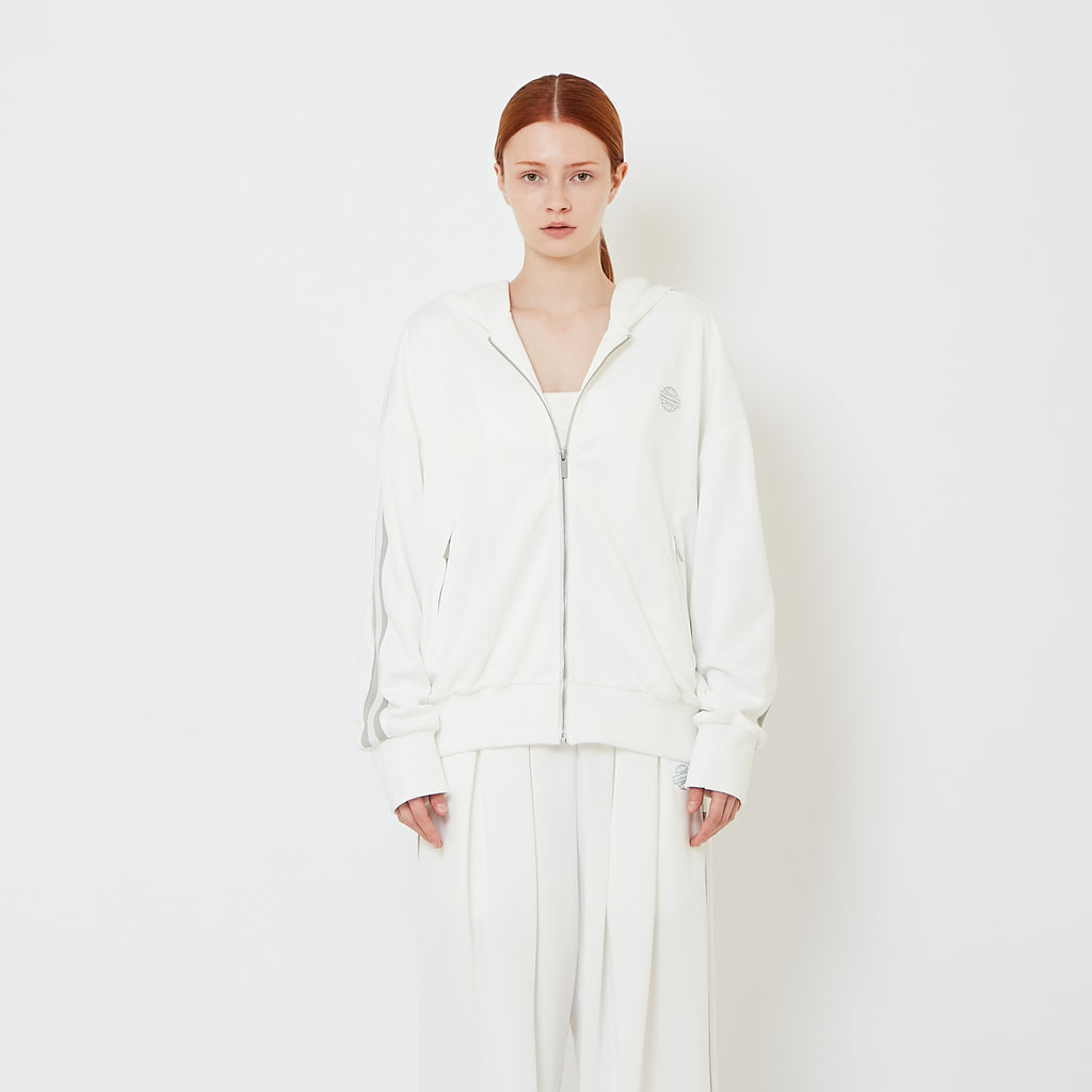 Genderless Hooded Track Jacket - Off White - SW2606146A
