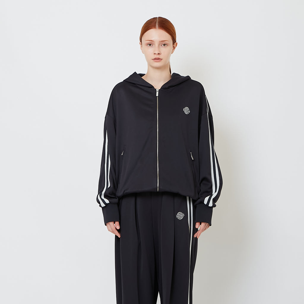 Genderless Hooded Track Jacket - Navy - SW2606146C