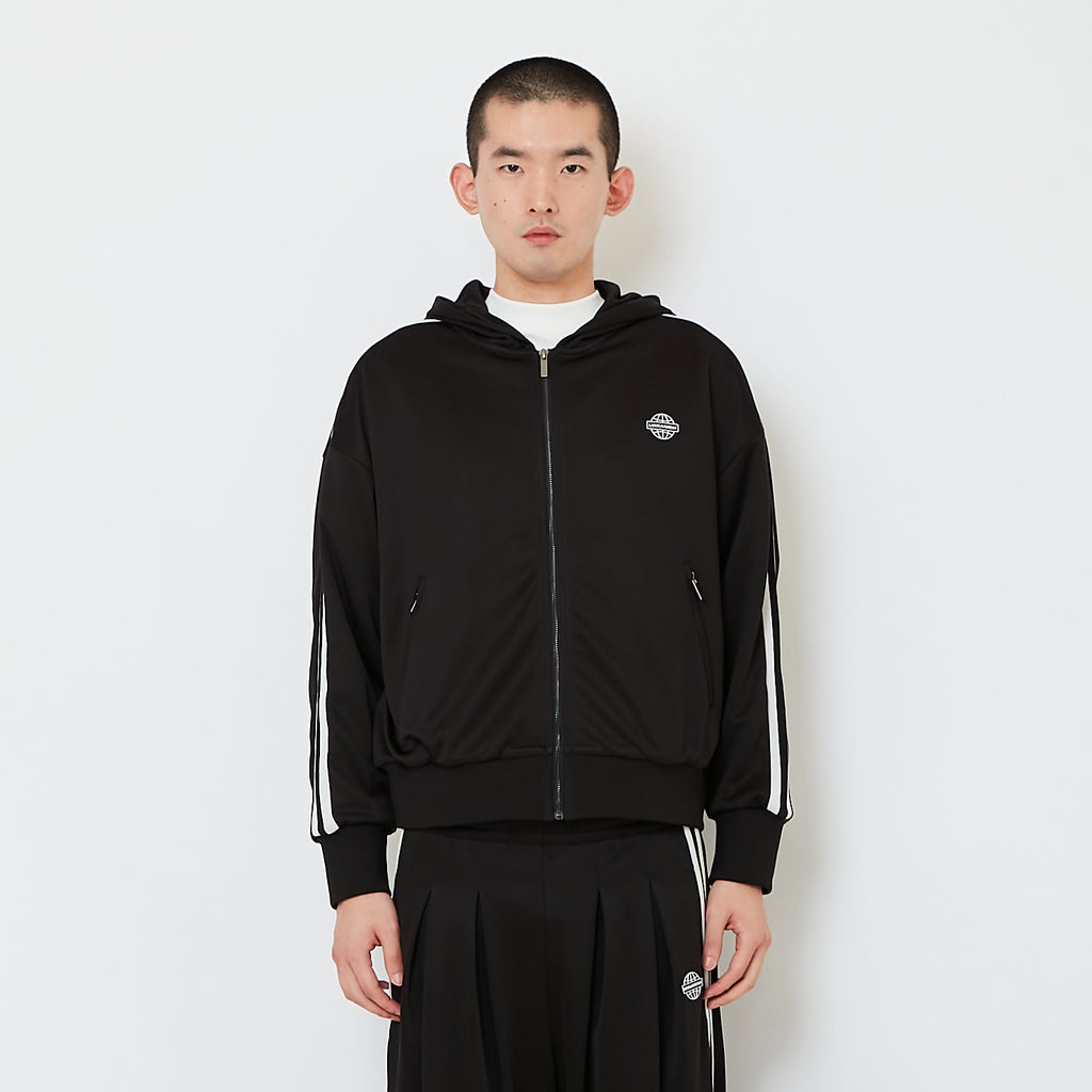 Genderless Hooded Track Jacket - Black - SW2606146D