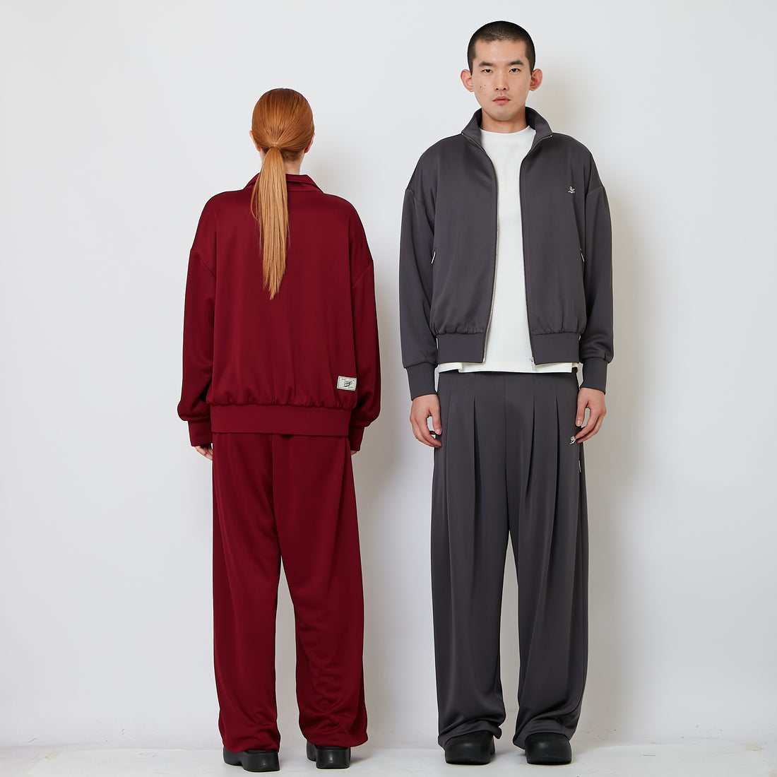 Genderless Pleated Track Pants - Dark Grey - SW2606232C