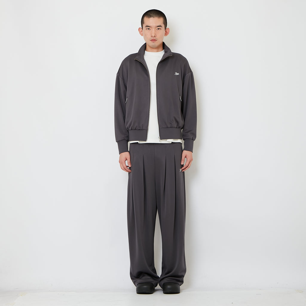 Genderless Pleated Track Pants - Dark Grey - SW2606232C