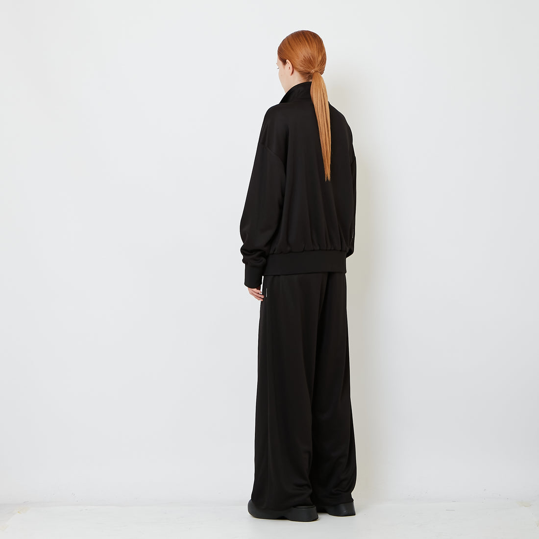 Genderless Pleated Track Pants - Black - SW2606232D