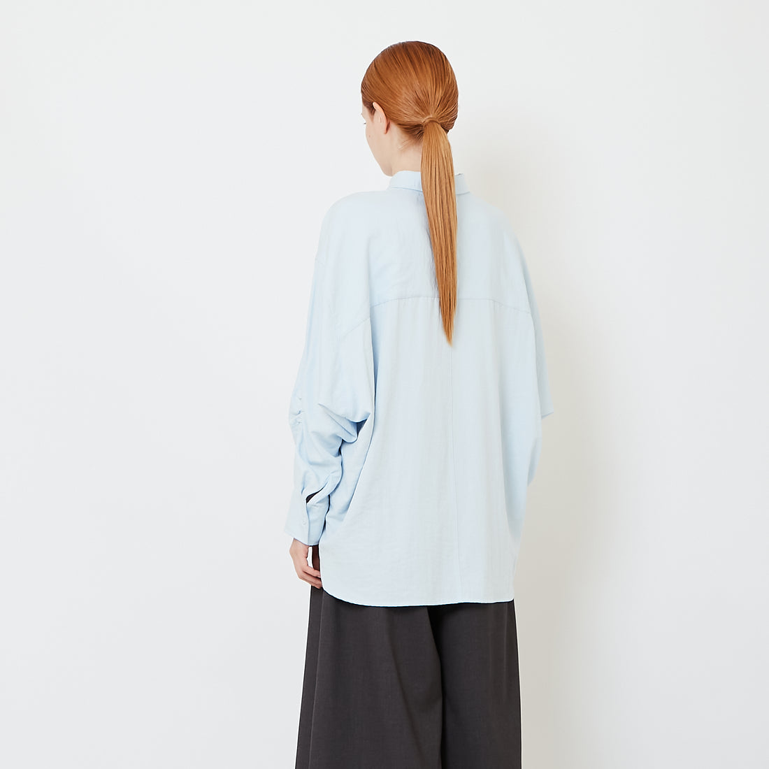 Women Oversized Shirt - Light Blue - SW2607197B