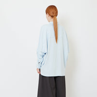Women Oversized Shirt - Light Blue - SW2607197B