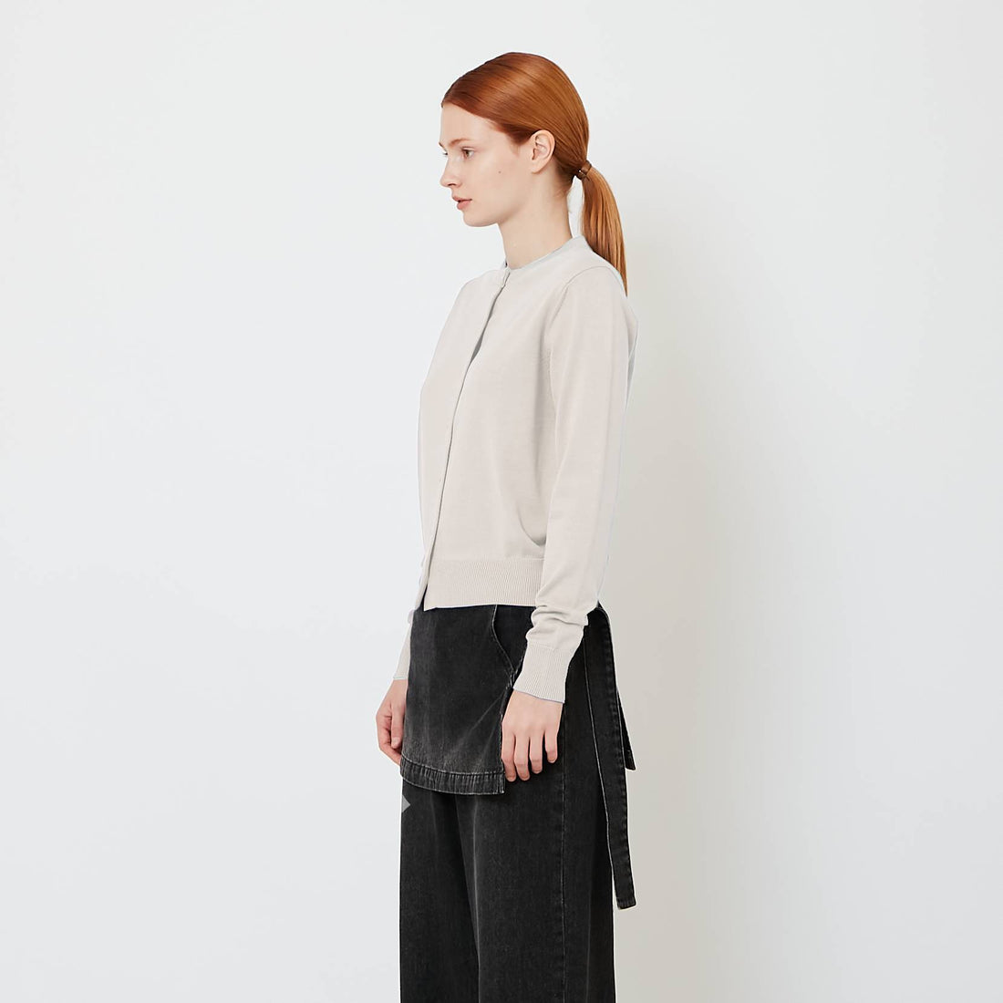 Women Knit Cardigan - Cream - SW2607198A