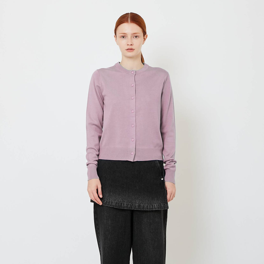 Women Knit Cardigan - Pink - SW2607198B