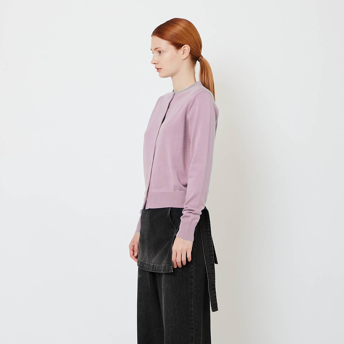 Women Knit Cardigan - Pink - SW2607198B