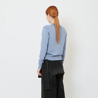 Women Knit Cardigan - Dusty Blue - SW2607198C