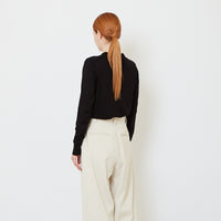 Women Knit Cardigan - Black - SW2607198D