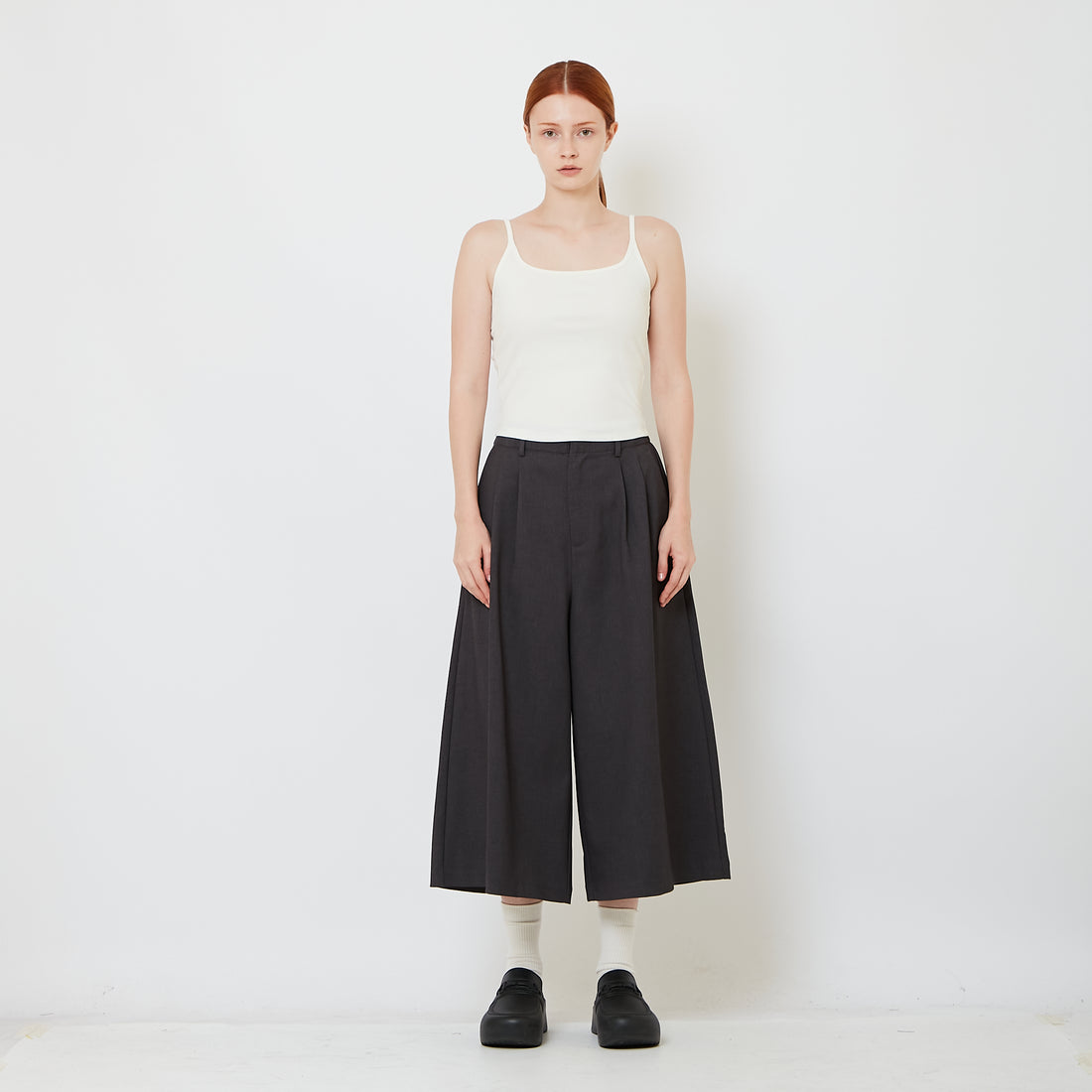 Women Pleated Pants - Dark Grey - SW2607200A
