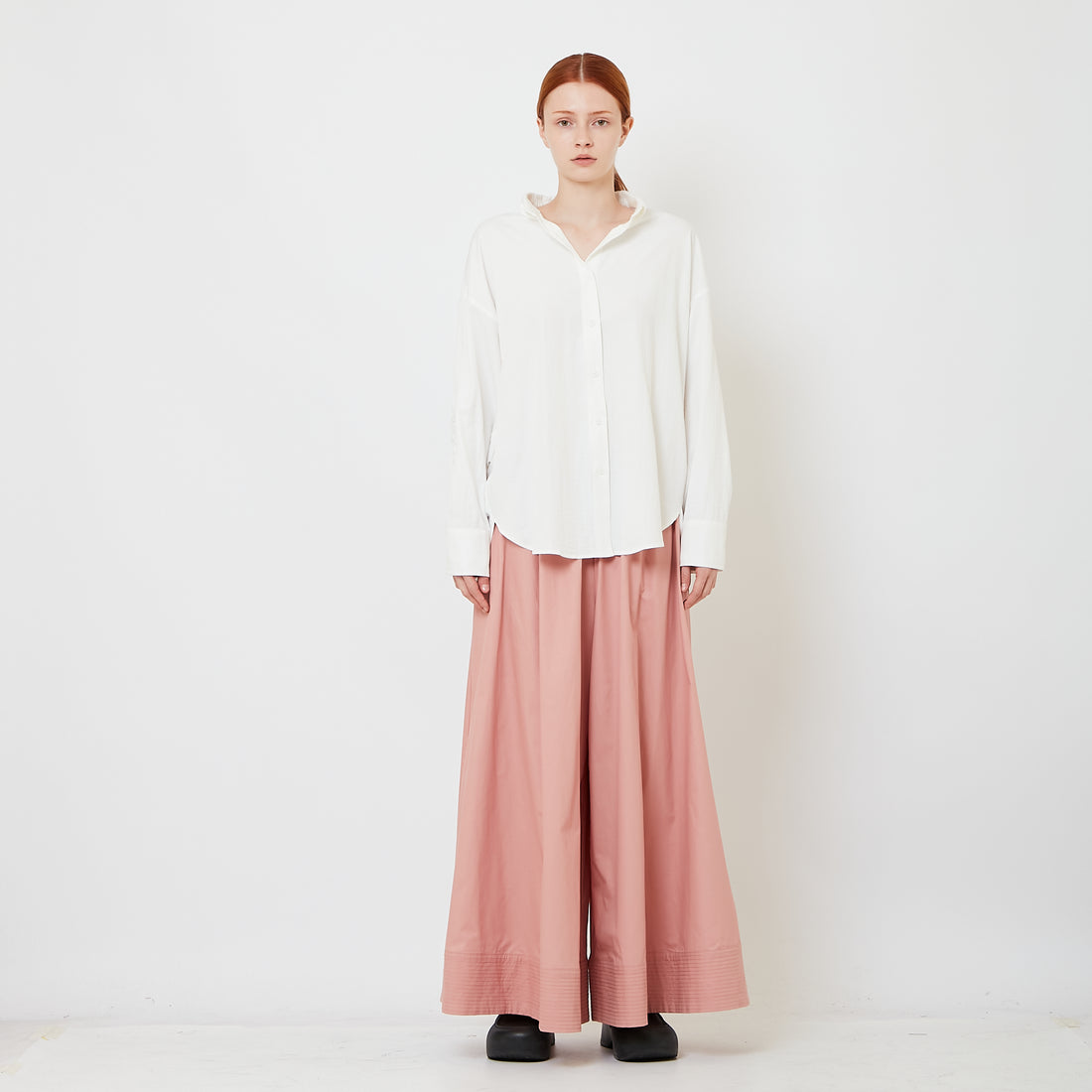 Women Elastic Waist Long Pants - Pink - SW2607236B