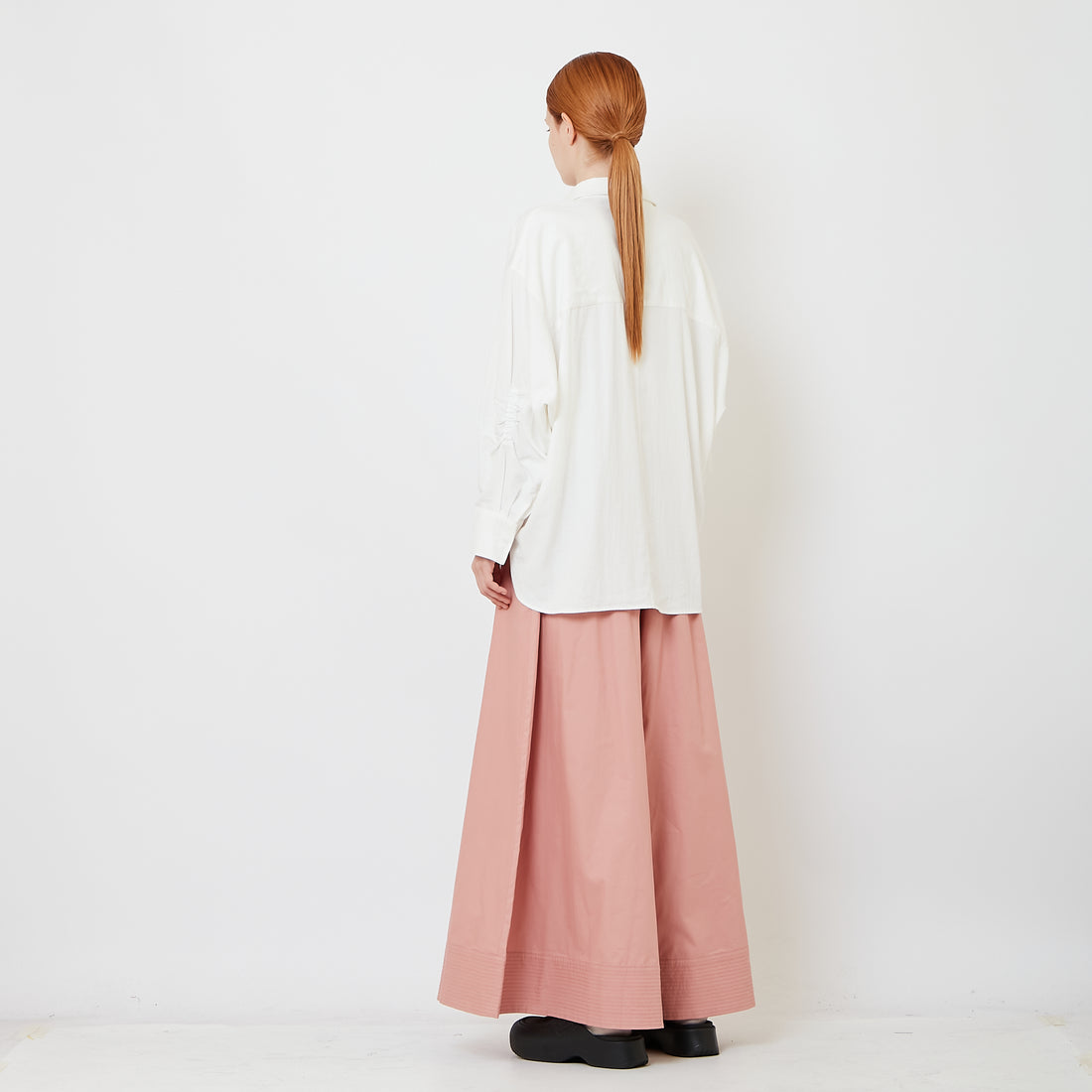 Women Elastic Waist Long Pants - Pink - SW2607236B