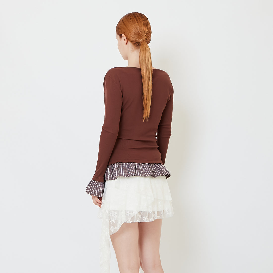 Women Drop Shoulder Top - Brown - SW2608153A