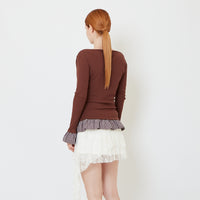 Women Drop Shoulder Top - Brown - SW2608153A