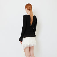 Women Drop Shoulder Top - Black - SW2608153B