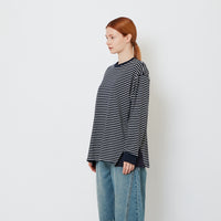 Women Striped Combined Top - Navy - SW2608155B