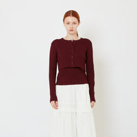 Women 2-in-1 Rib-Knit Top - Wine - SW2608159A