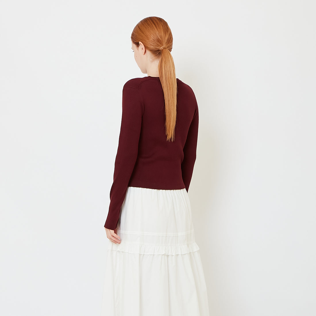 Women 2-in-1 Rib-Knit Top - Wine - SW2608159A