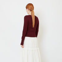 Women 2-in-1 Rib-Knit Top - Wine - SW2608159A
