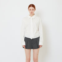 Women Shirt with Tie - Off White - SW2608161A