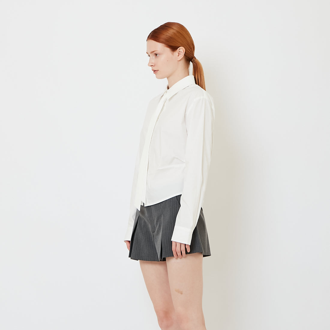 Women Shirt with Tie - Off White - SW2608161A