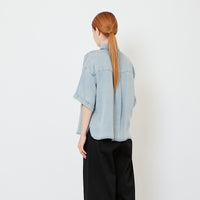 Women Chambray Shirt - Light Blue - SW2608166A
