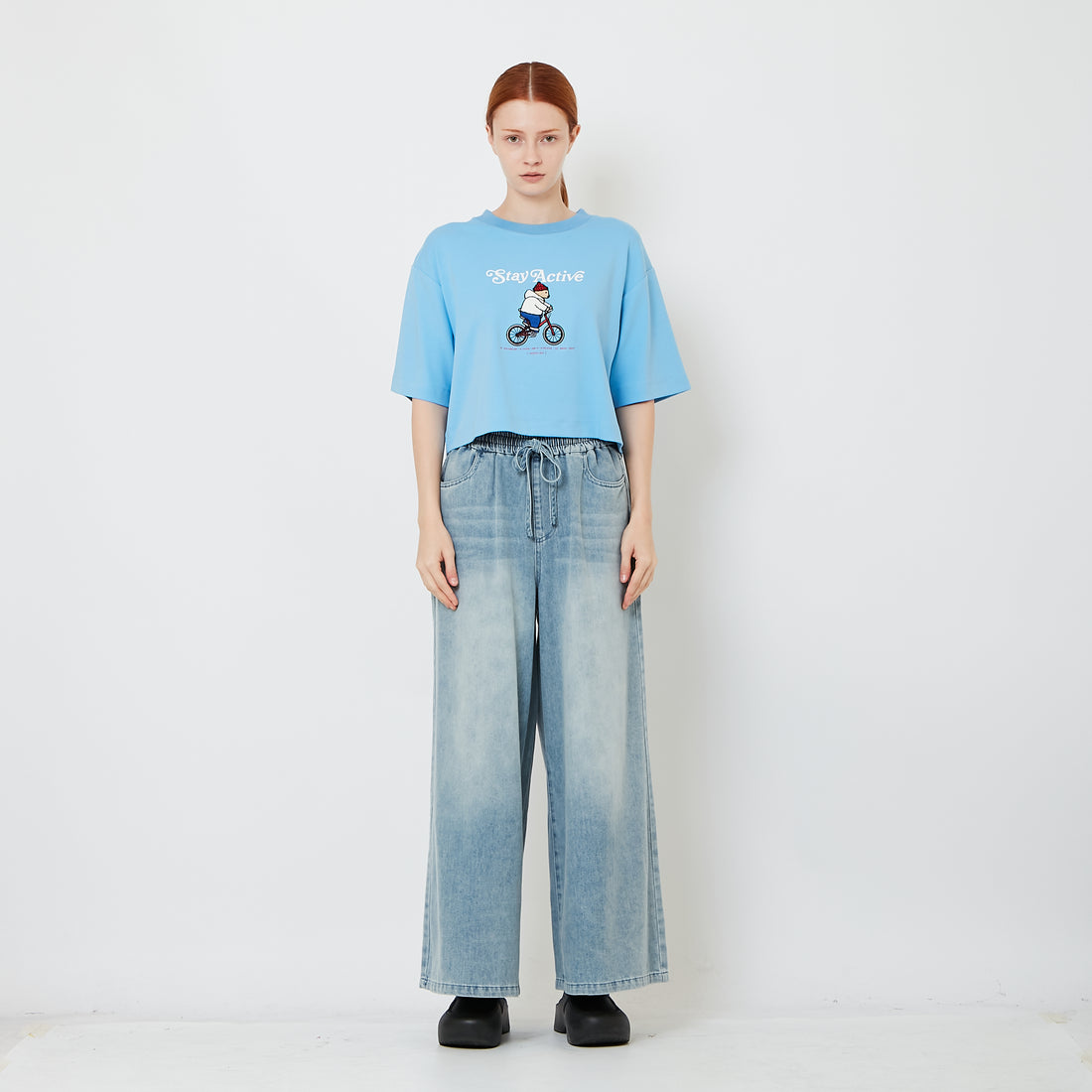 Women Straight Cut Jeans - Light Blue - SW2608167A