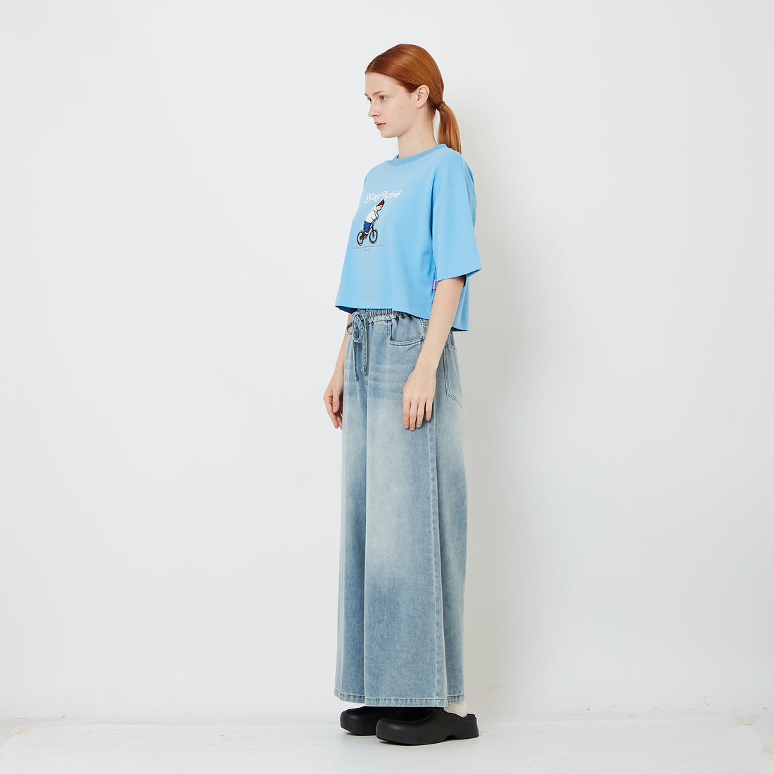 Women Straight Cut Jeans - Light Blue - SW2608167A