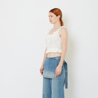 Women Ruffle Tank Top - Off White - SW2608171A