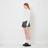 Women Pinstripes Pleated Shorts - Dark Grey - SW2608173A