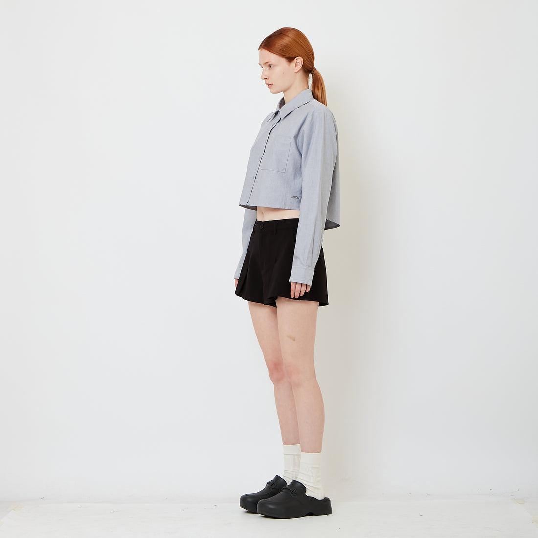 Women Pleated Shorts - Black - SW2608173B