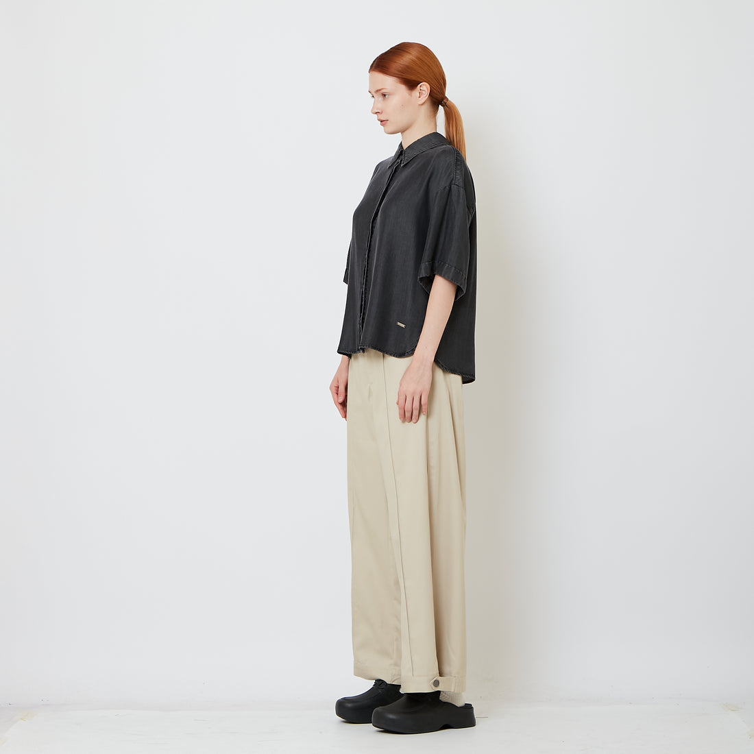 Women Wide Leg Long Pants - Khaki - SW2608174A