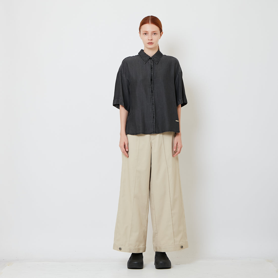 Women Wide Leg Long Pants - Khaki - SW2608174A