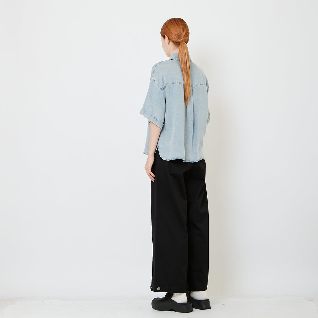 Women Wide Leg Long Pants - Black - SW2608174B