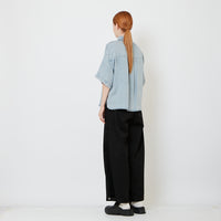 Women Wide Leg Long Pants - Black - SW2608174B