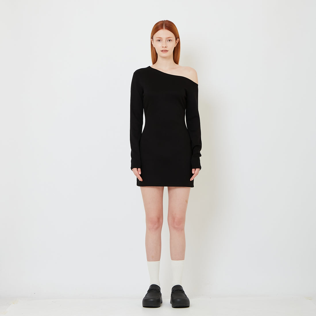 Women Off-Shoulder Dress - Black - SW2608177B