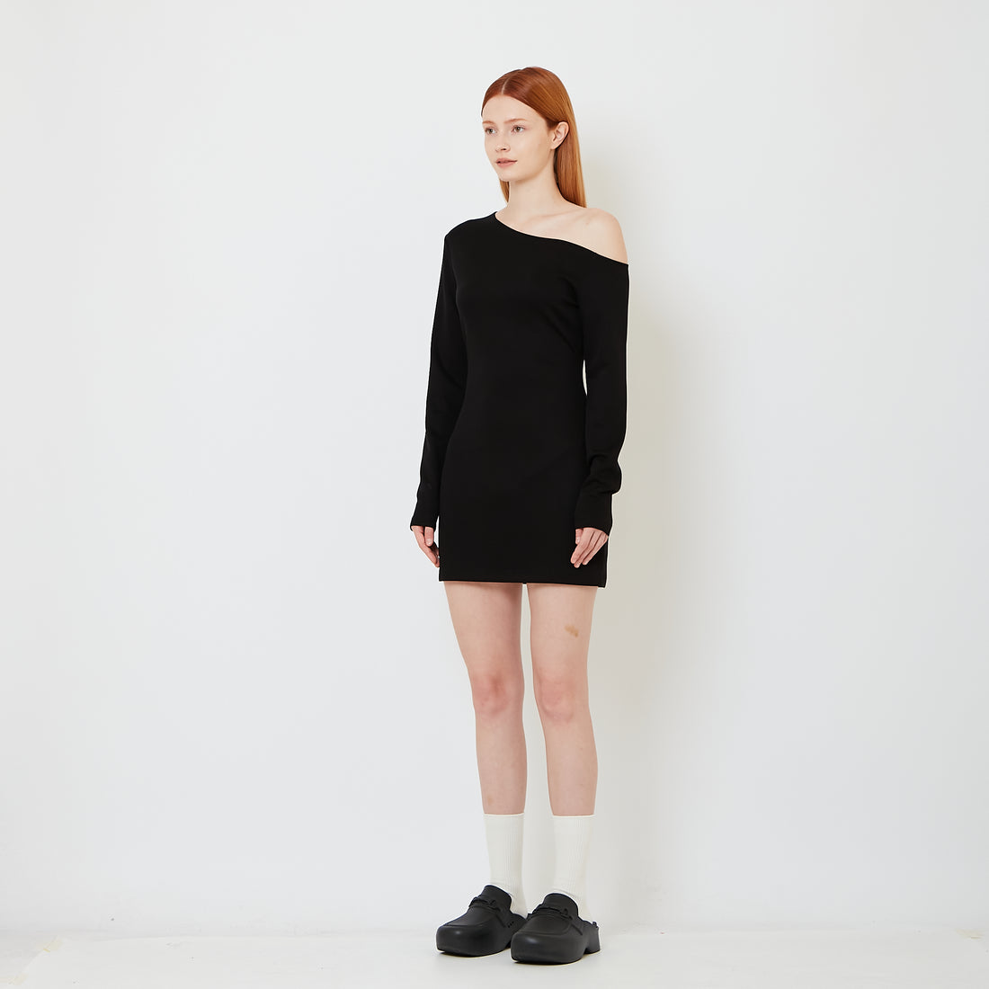 Women Off-Shoulder Dress - Black - SW2608177B
