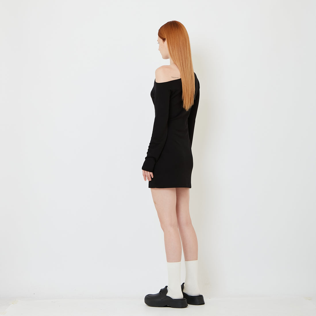 Women Off-Shoulder Dress - Black - SW2608177B