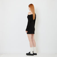 Women Off-Shoulder Dress - Black - SW2608177B