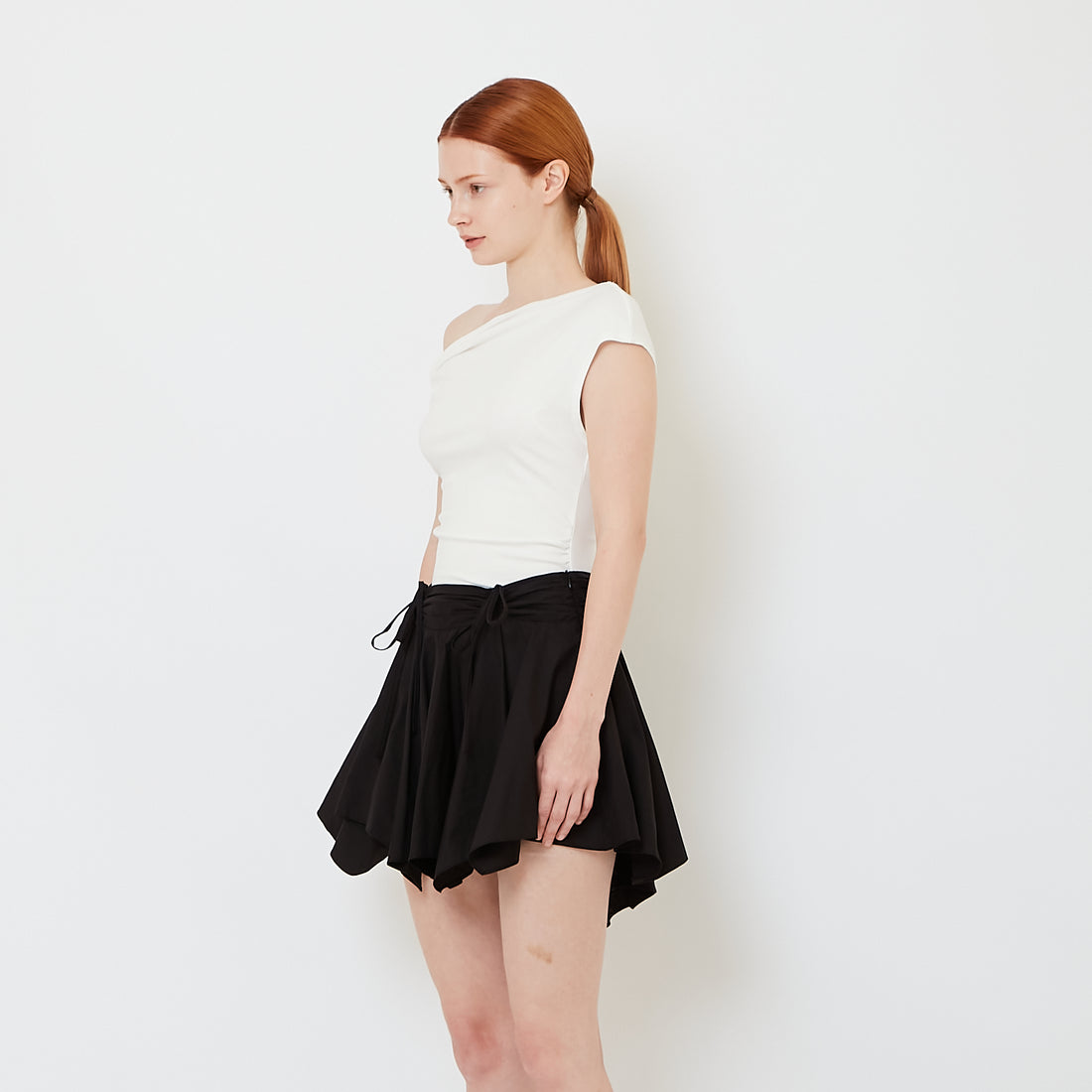 Women One Shoulder Knit Top - Off White - SW2608179A