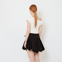 Women One Shoulder Knit Top - Off White - SW2608179A