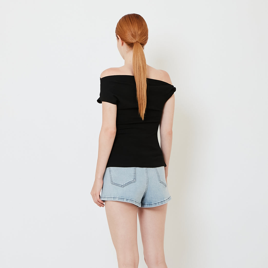 Women One Shoulder Knit Top - Black - SW2608179D