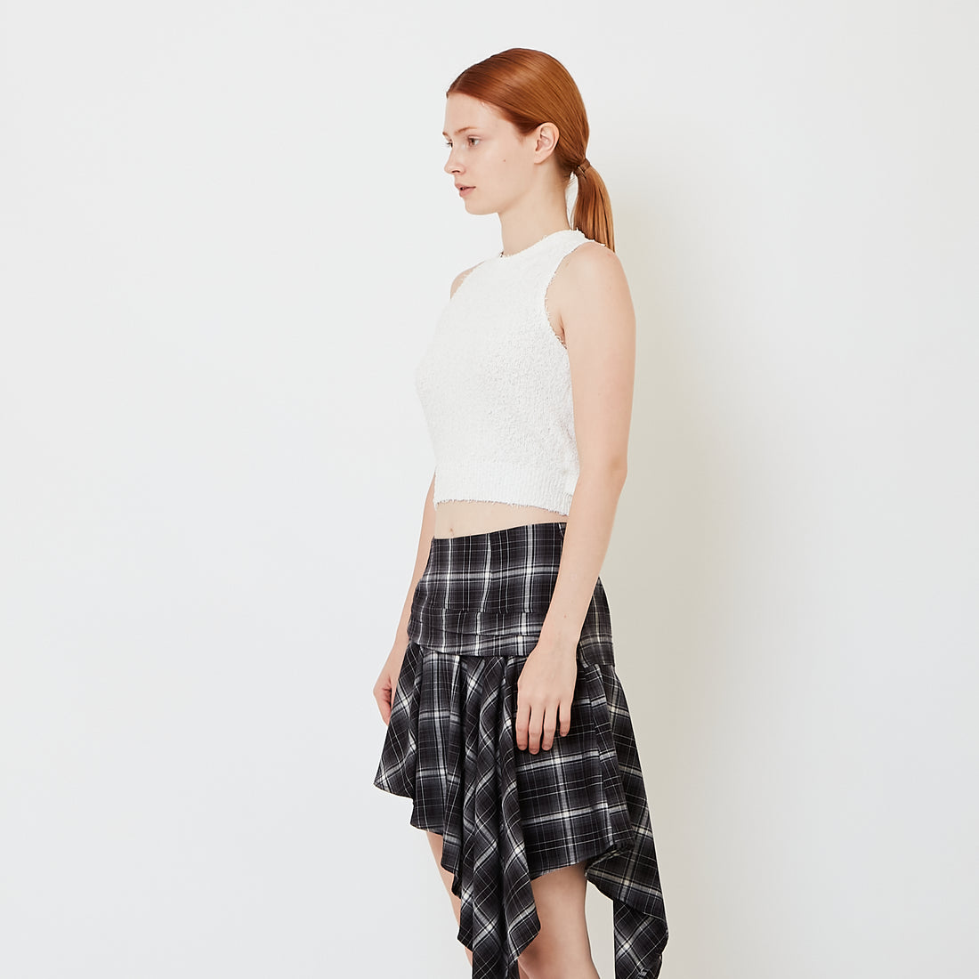 Women Knit Tank Top - Off White - SW2609183A