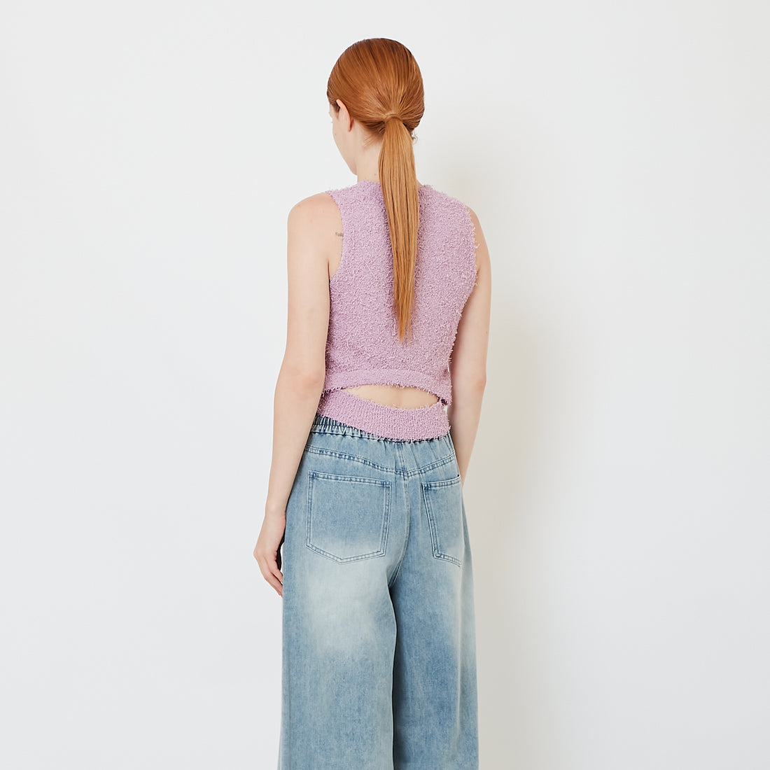 Women Knit Tank Top - Purple - SW2609183B