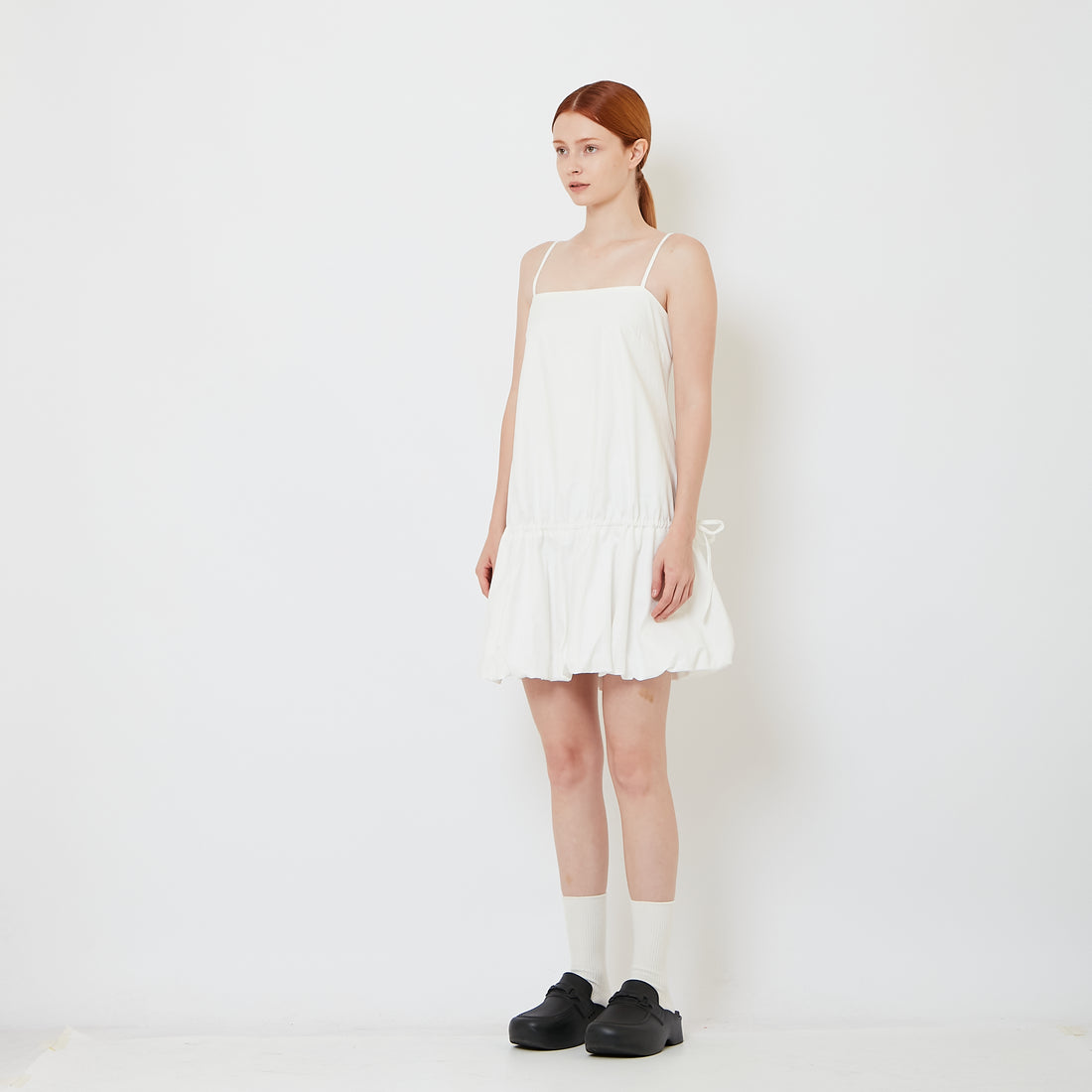 Women Bubble Hem Mini Dress - Off White - SW2609190A